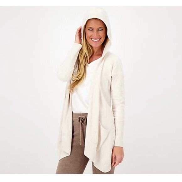 Barefoot Dreams Ultra Lite Hooded Seashore Cardigan - Picture 2 of 9